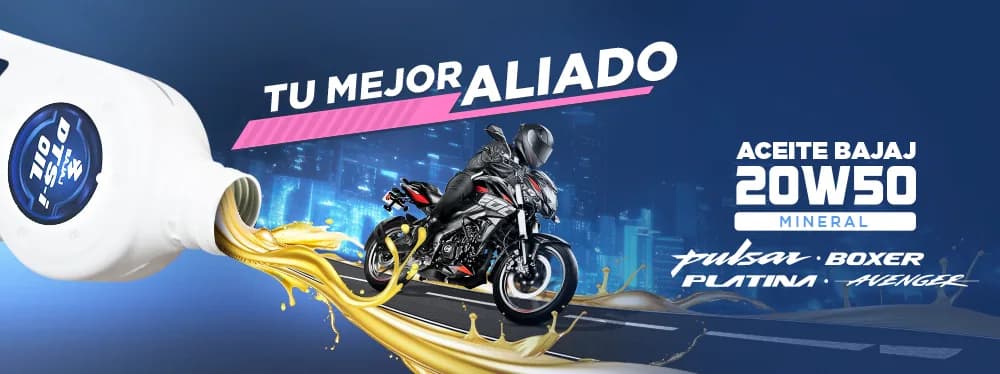 Aceite Bajaj 20W50 Mineral, para Pulsar · Boxer · Platina · Avenger