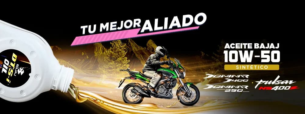 Aceite Bajaj 10W-50 Sintético, para Dominar 400 · Dominar 250 · Pulsar NS400