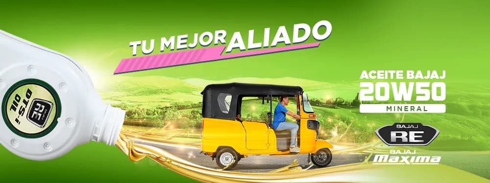 Aceite Bajaj 20W50 Mineral, para Bajaj RE · Bajaj Maxima